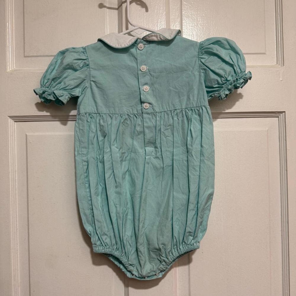 Girls 24 Month Ice Cream Smocked Bubble Outfit One Piece Summer Spring Collar - Picture 2 of 2